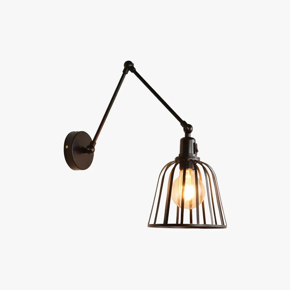 Iron lampshade Adjustable Industrial Black Wall Lamps - Clowas
