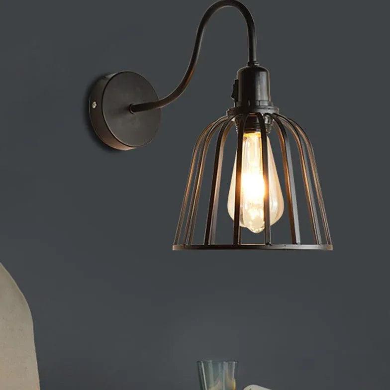 Iron lampshade Adjustable Industrial Black Wall Lamps - Clowas