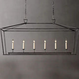 American Vintage Iron Candle Chandelier for Bar