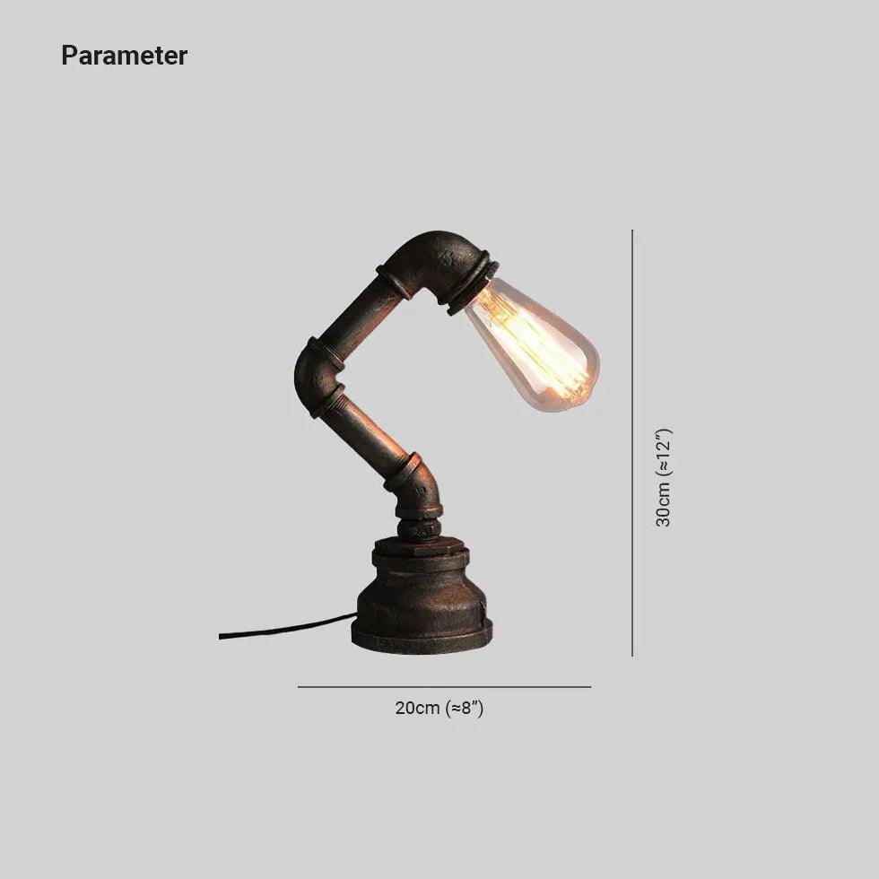 Metal Pipe-Shaped Industrial Style Desk Lamp - Clowas