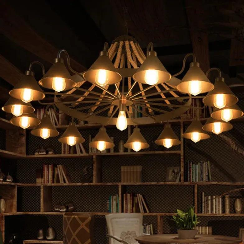 Wheel-Shaped Radiant Design Vintage Chandelier - Clowas