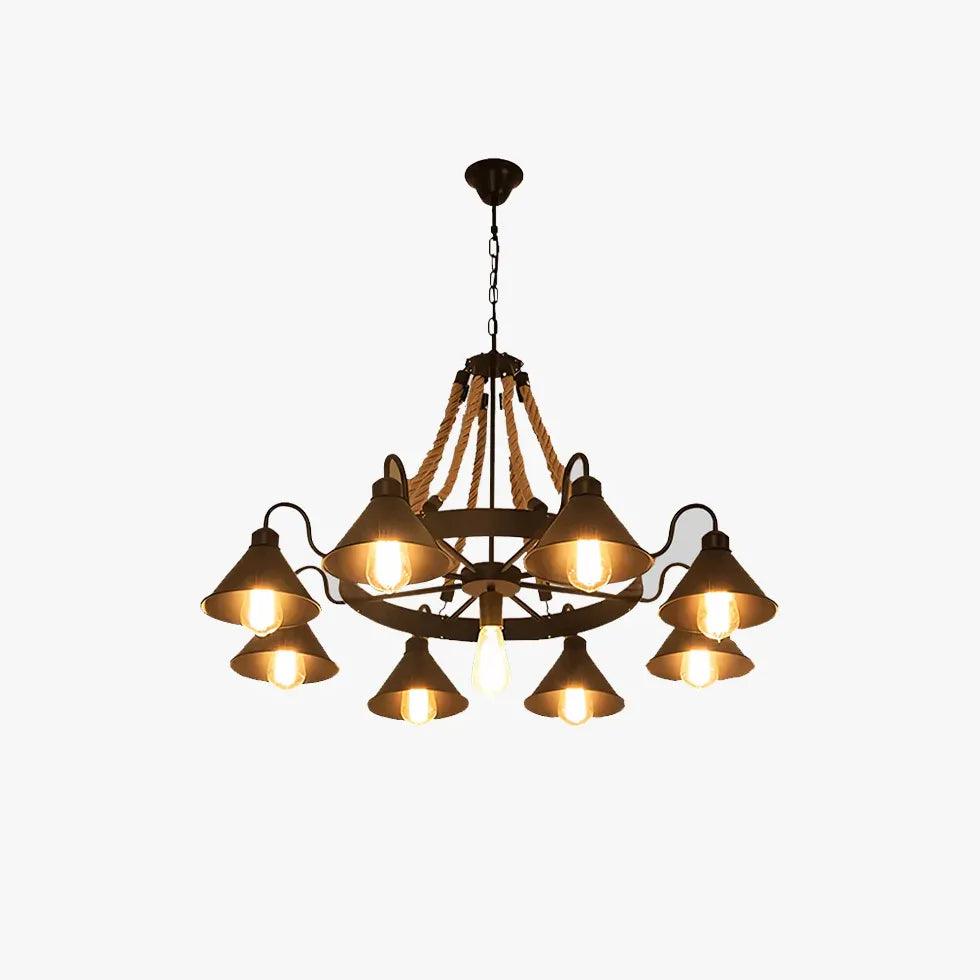 Wheel-Shaped Radiant Design Vintage Chandelier - Clowas