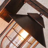 Corner Outdoor Lighting Black Glass - Clowas