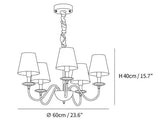 Multi-Light White Shade Gold Vintage Chandelier - Clowas