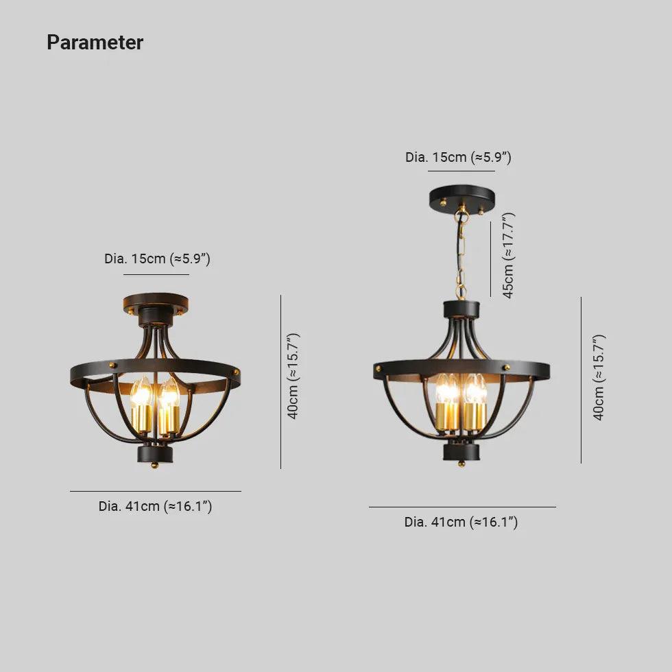 Round Metal Construction Industrial Vintage Pendant Light - Clowas