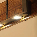 Rectangular Vintage Wooden Dining Room Pendant Light - Clowas