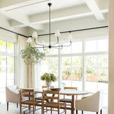 Six-Light White Shade Vintage Chandelier - Clowas