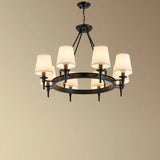 Multi-Light Fabric Shade Industrial Living Room Chandelier - Clowas
