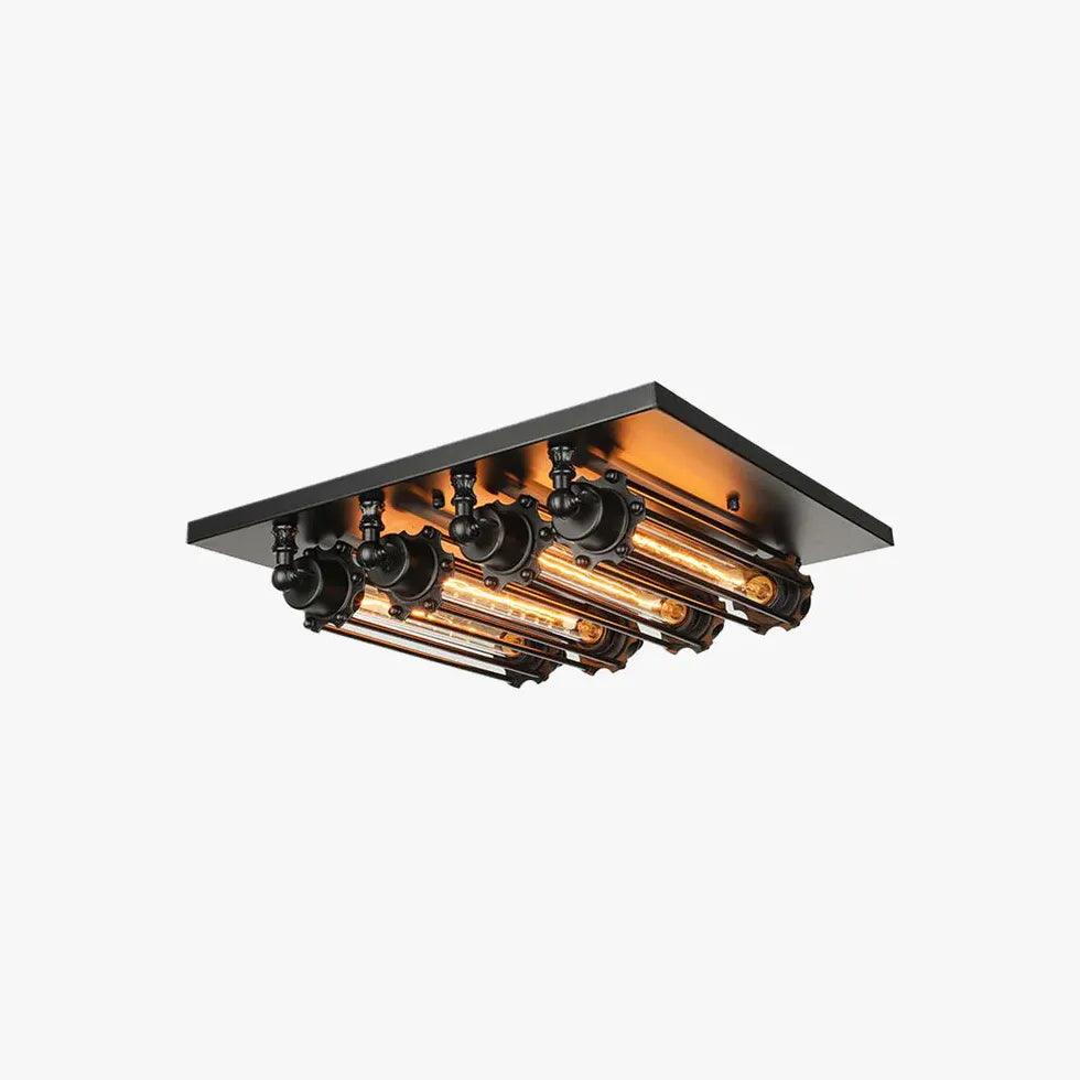 Rectangular Frame Pipe Bulb Vintage Ceiling Light - Clowas