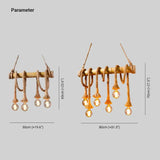 Rope Design Multi-Light Vintage Wooden Pendant Light - Clowas