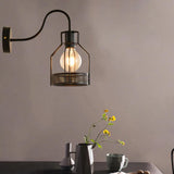 Metal Mesh Industrial Black Wall Lamps - Clowas