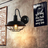 Metal Mesh Industrial Black Wall Lamps - Clowas