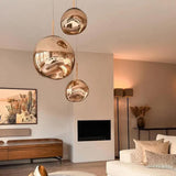 Modern Lava Glass Pendant Light for Dining Room, Height Adjustable