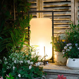 Portable Solar Garden Cylinder Light With Stainless Steel Frame