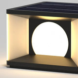 Modern Solar Pillar Light Waterproof Black for Patio