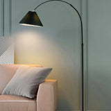 Pleated Fishing Floor Arc Lamp for Living Room
