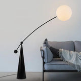 Curved Globe Floor Lamp for Living Room Modern