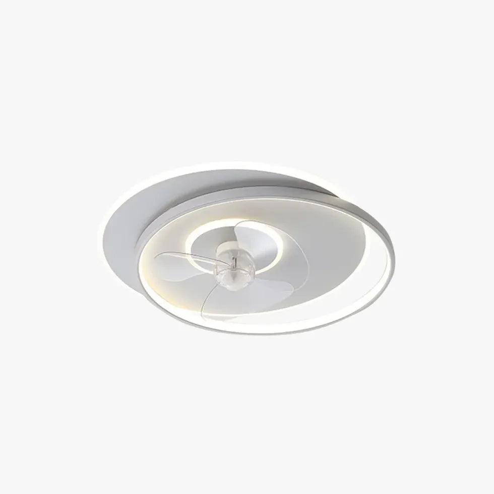 Black and White LED Modern Bedroom Fan Light - Clowas