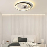 Black and White LED Modern Bedroom Fan Light - Clowas