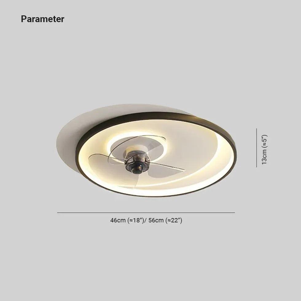 Black and White LED Modern Bedroom Fan Light - Clowas