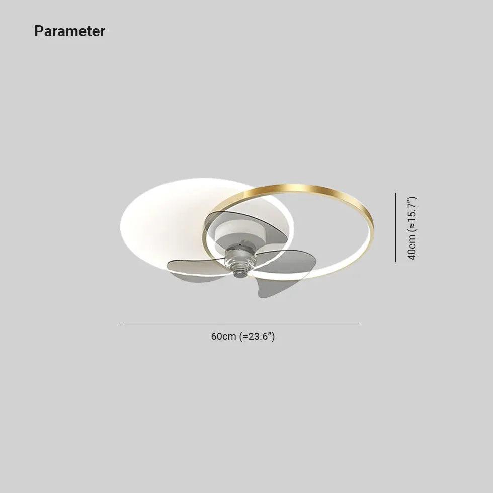 Crossed Ring Design LED Bedroom Fan Light - Clowas