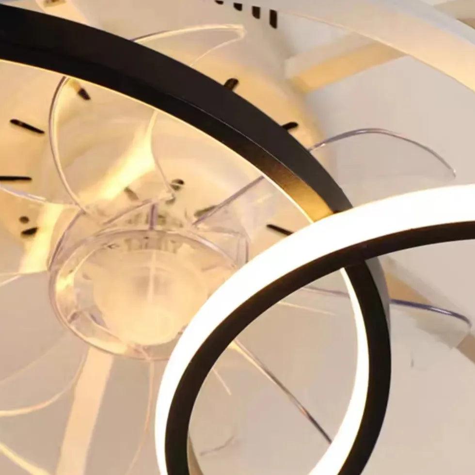 Crossed Ring Design LED Ceiling Fan Light - Clowas