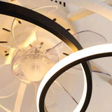 Crossed Ring Design LED Ceiling Fan Light - Clowas