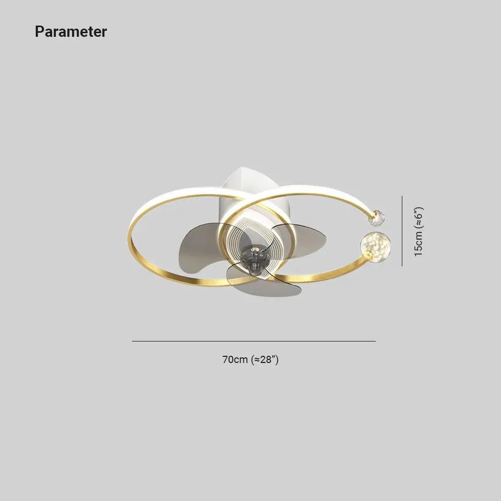 Double Ring LED Bedroom Ceiling Fan Light - Clowas