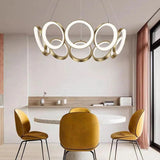 Ring-Shaped Petal Design Gold LED Pendant Light - Clowas
