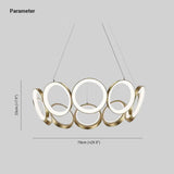 Ring-Shaped Petal Design Gold LED Pendant Light - Clowas