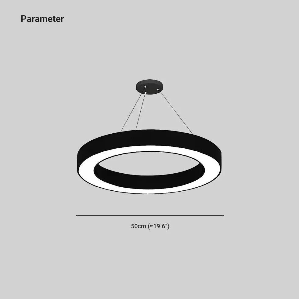 Ring-Shaped Modern Black LED Pendant Light - Clowas