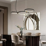 Double Ring Creative Design Black LED Pendant Light - Clowas