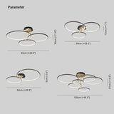 Multi-light Ring Modern Black LED Ceiling Light - Clowas