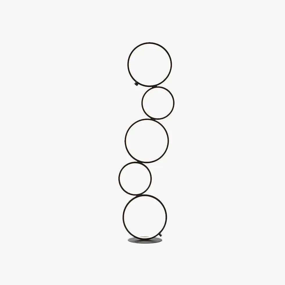Circular Ring Design Black LED Floor Lamp - Clowas