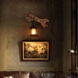 Wrench Lantern Wooden Vintage Wall Lights - Clowas