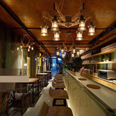 Multi-Light Wooden Lantern Dining Room Pendant Light - Clowas