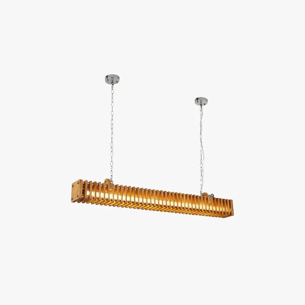 Wooden Rectangular Design Dining Room Pendant Light - Clowas