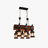 Multi-Light Wooden Vintage Lantern Pendant Light - Clowas