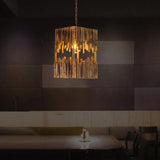 Rectangular Layered Design Wooden Vintage Pendant Light - Clowas