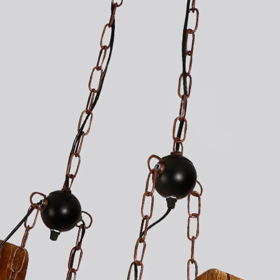 Anchor-Shaped Wooden Vintage Lantern Pendant Light - Clowas
