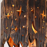 Vintage Industrial Carved Shipwood LED Pendant Light