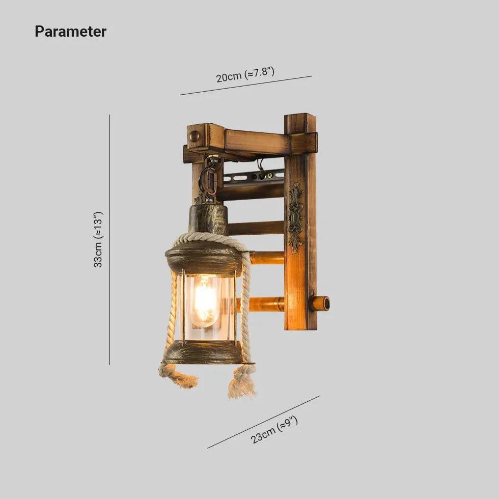 kerosene Wooden Vintage Wall Lights - Clowas