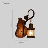 Cucurbits Lantern Wood Vintage Wall Lights - Clowas