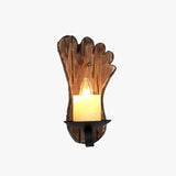 Natural Texture Candle Wood Vintage Wall Lights - Clowas