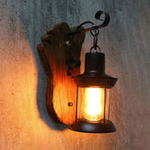 Iron Lantern Wooden Vintage Wall Lights - Clowas