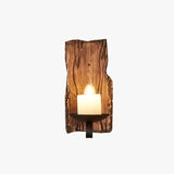 Candle Wall Sconce Lighting Wooden - Clowas
