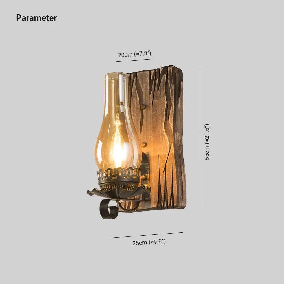 Nostalgia Pine Wood Vintage Wall Lights - Clowas