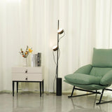 Dual-Head Adjustable Direction Black Plug-In Floor Lamp - Clowas