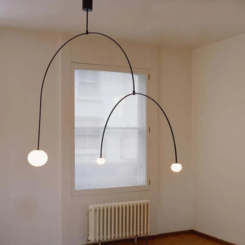 Black Curved Frame Modern Minimalist Pendant Light - Clowas