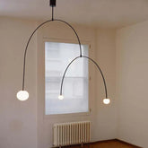 Black Curved Frame Modern Minimalist Pendant Light - Clowas